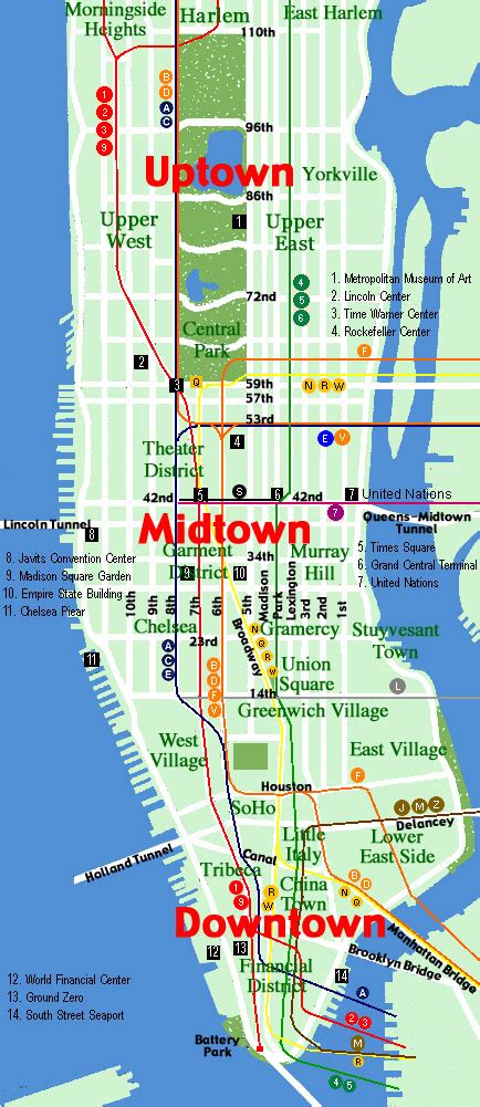 detailed map of midtown manhattan.